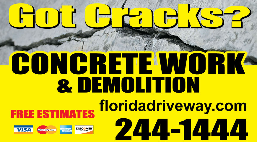 Got Cracks? Call Florida Driveway. 850.244.1444.