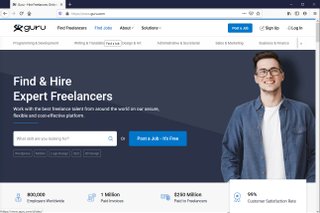 screenshot of guru homepage