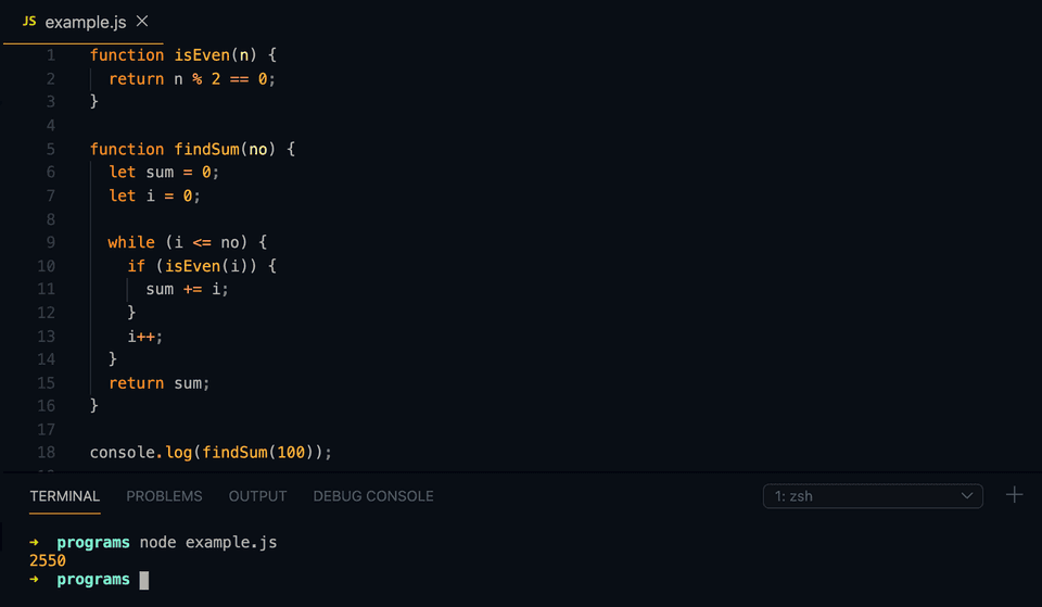 JavaScript Programs To Find The Sum Of All Even Numbers Below Another Number CodeVsColor