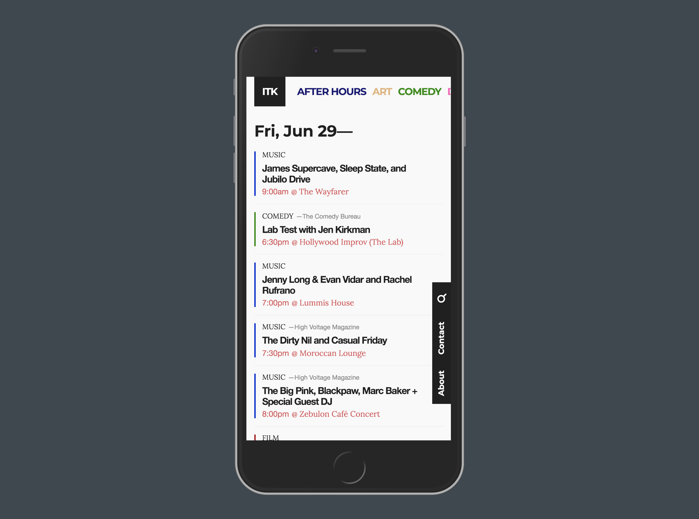 InTheKnow.LA on a mobile device.