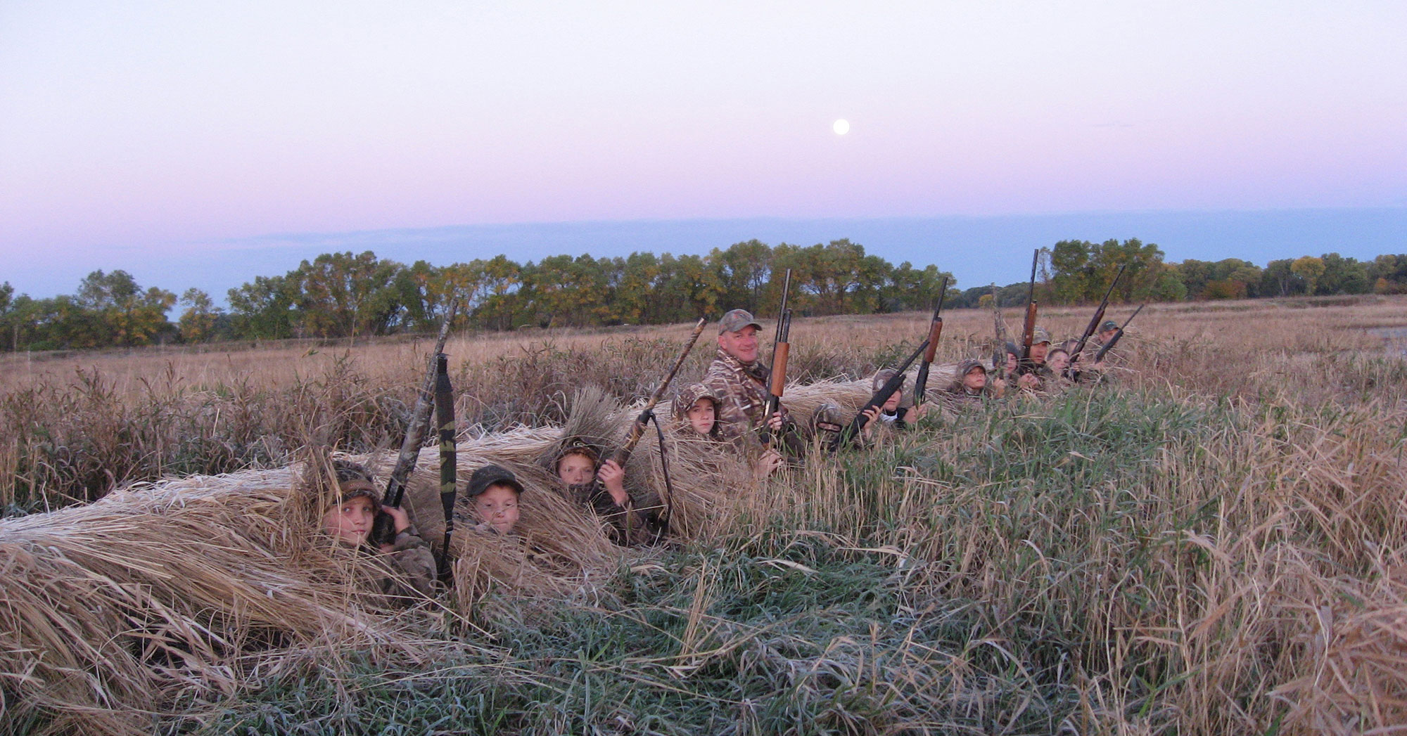 Youth Waterfowl Hunters in Blind