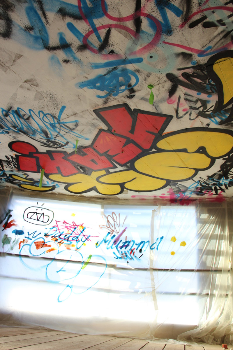 slg-graffiti-ceiling-commission-cheltenham-fuck-yeah