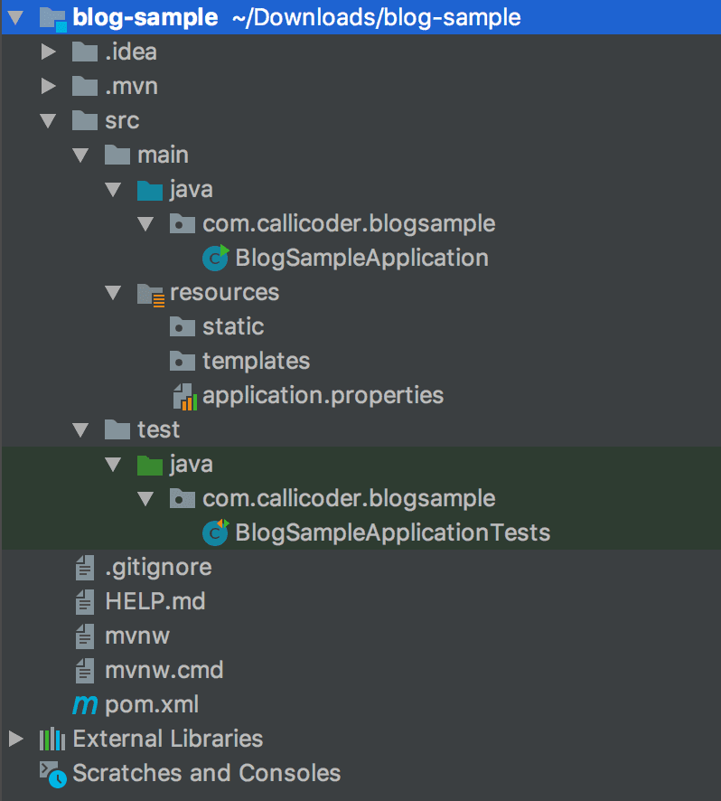 Spring Boot Project Scaffolding Directory Structure"