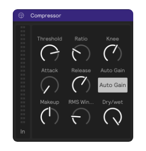 A screenshot of the Compressor effect