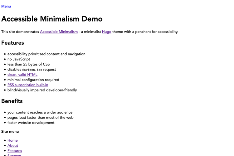 Accessible Minimalism