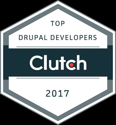 Clutch.io top drupal developers in 2017 badge