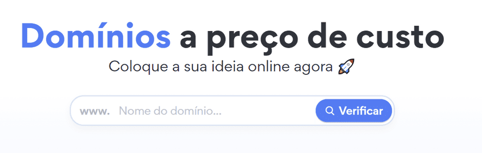 Escolha o nome do seu domínio no campo verificar