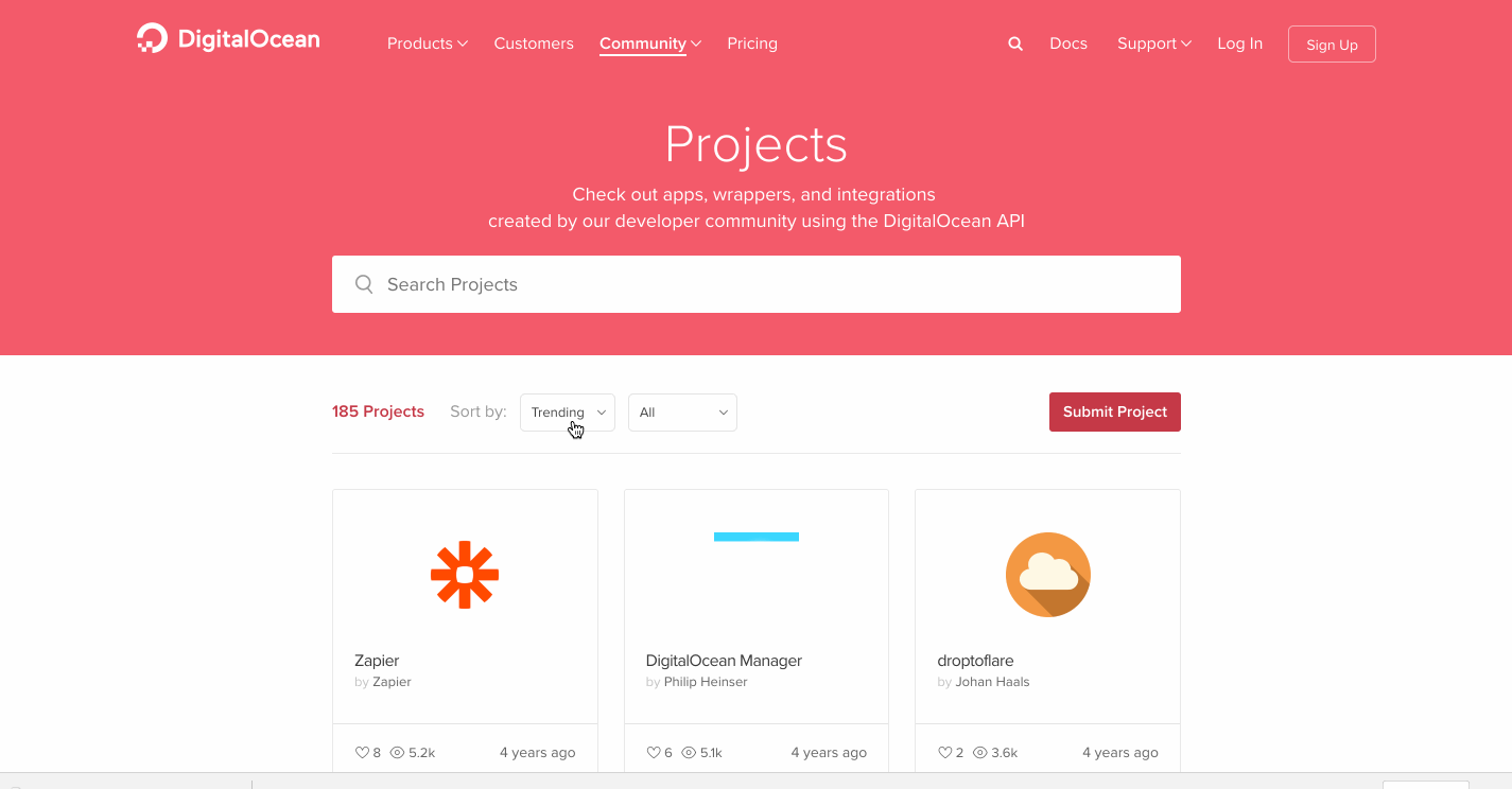 Projects Dropdown Filtering