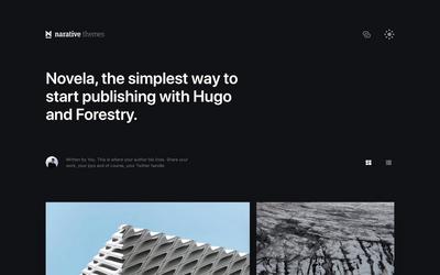 Screenshot of a page created with Hugo Novela with Forestry