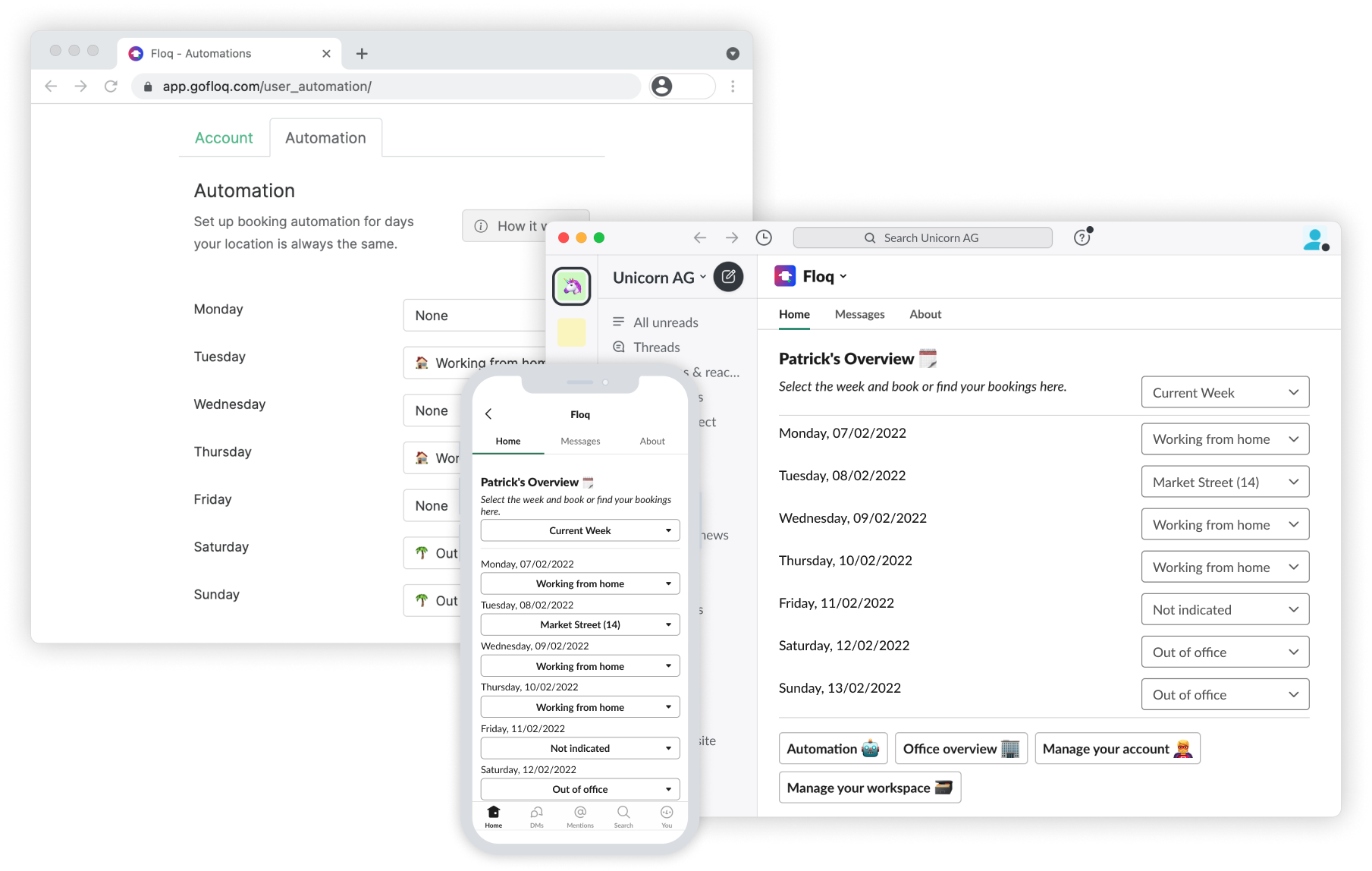 Seamless office booking with Floq – Easy hybrid workplace management that lives within Slack.