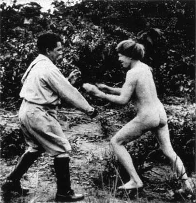 The Brazilian journalist Edmar Morel with Dulipé—the “White God of the Xingu” -- who, in the 1940s, became a central figure in the Fawcett mystery.