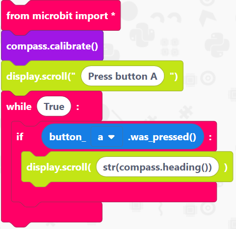 Completed code within EduBlocks