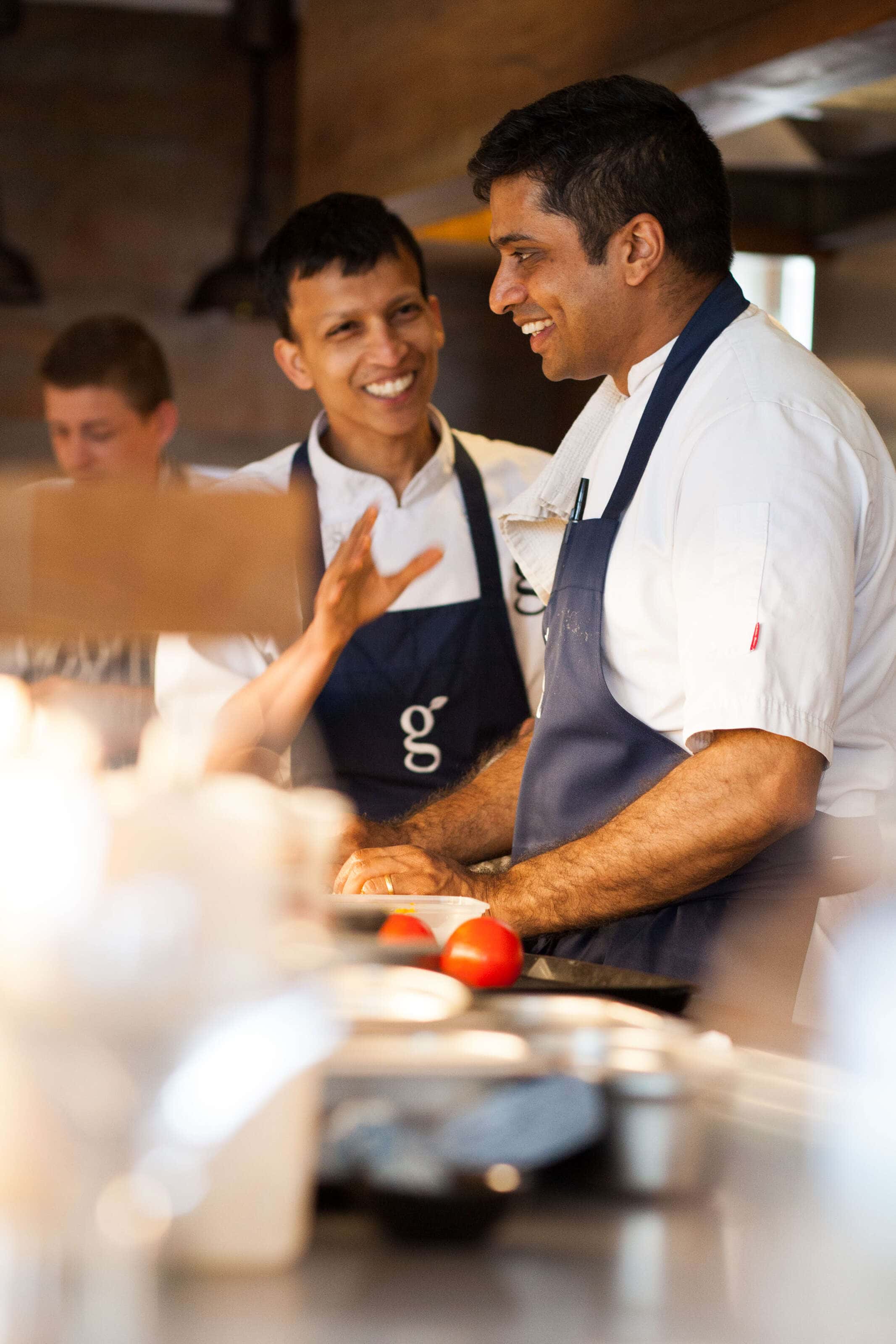 Portrait head chef Hrishikesh Desai at Gilpin Lakehouse in Cumbria