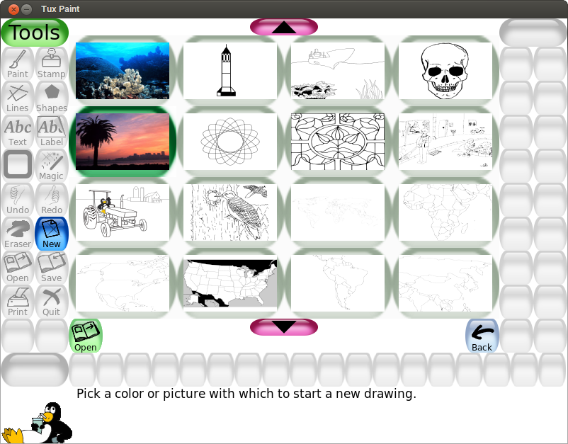 Menggambar di Tux Paint