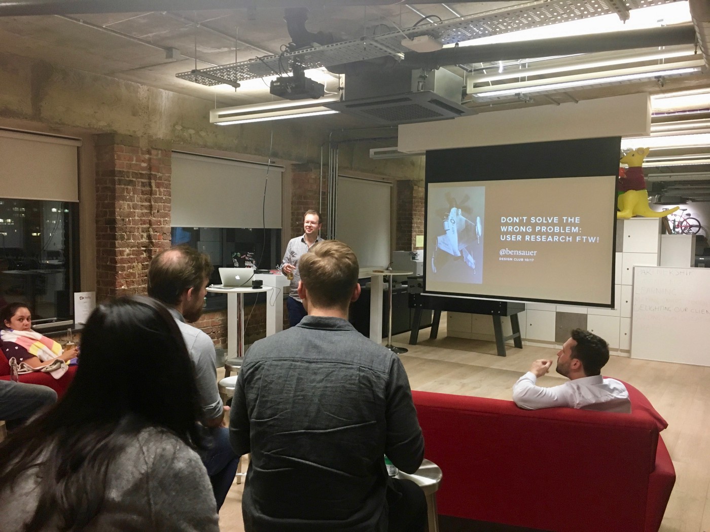 Ben Sauer presenting his talk “Why is solving the right problem so hard?”