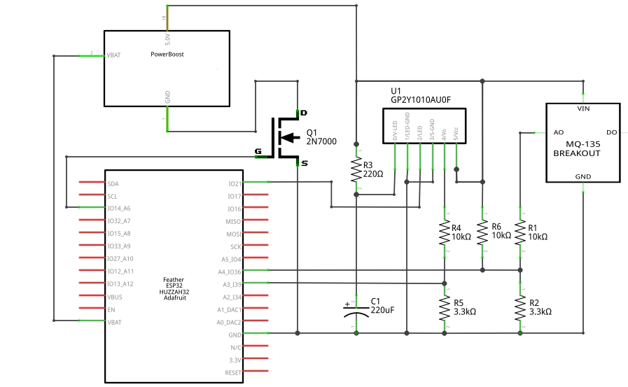 Arduino air quality schematic