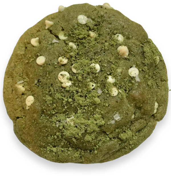 A Matcha White Chocolate Chip cookie