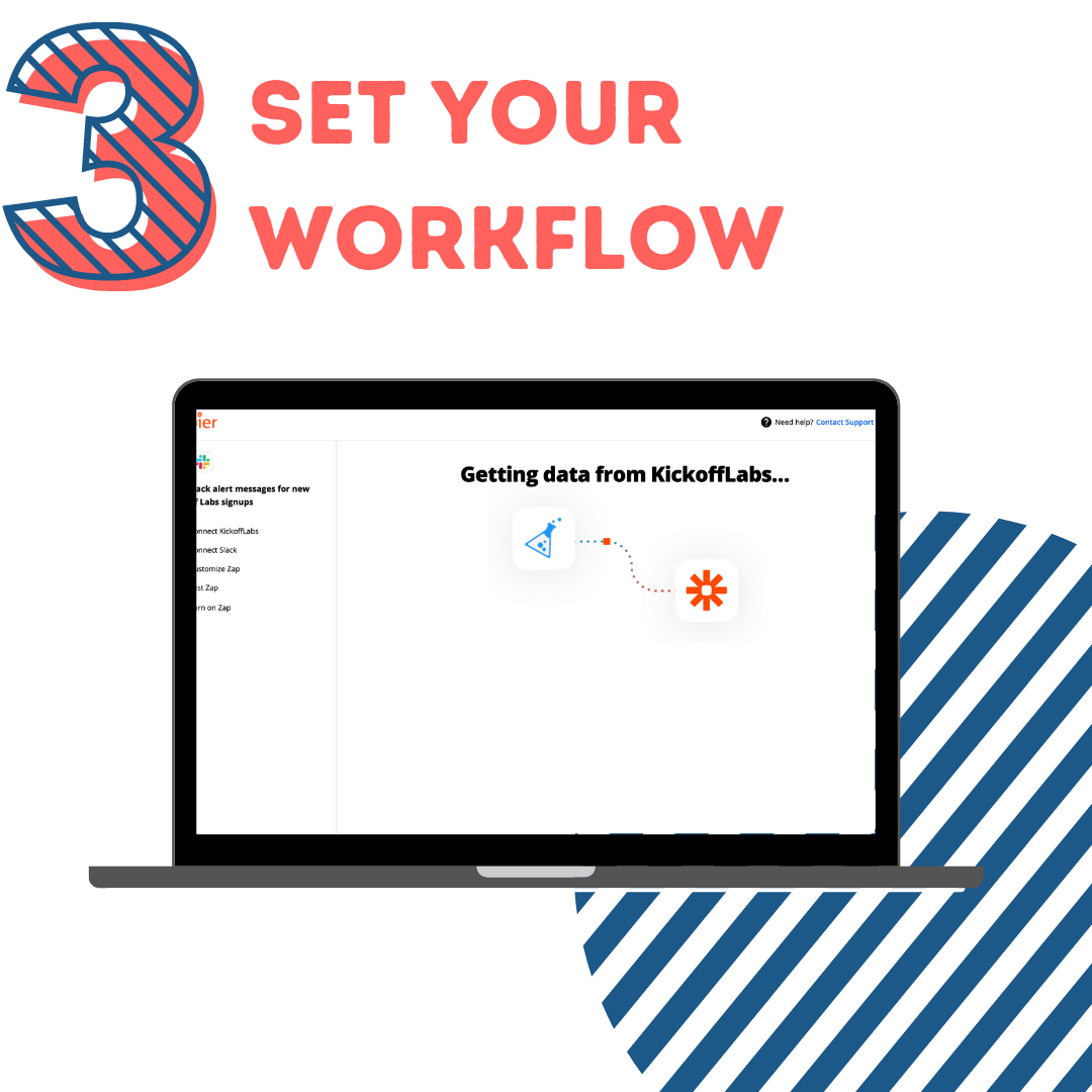 Set-up your workflow in Zapier.