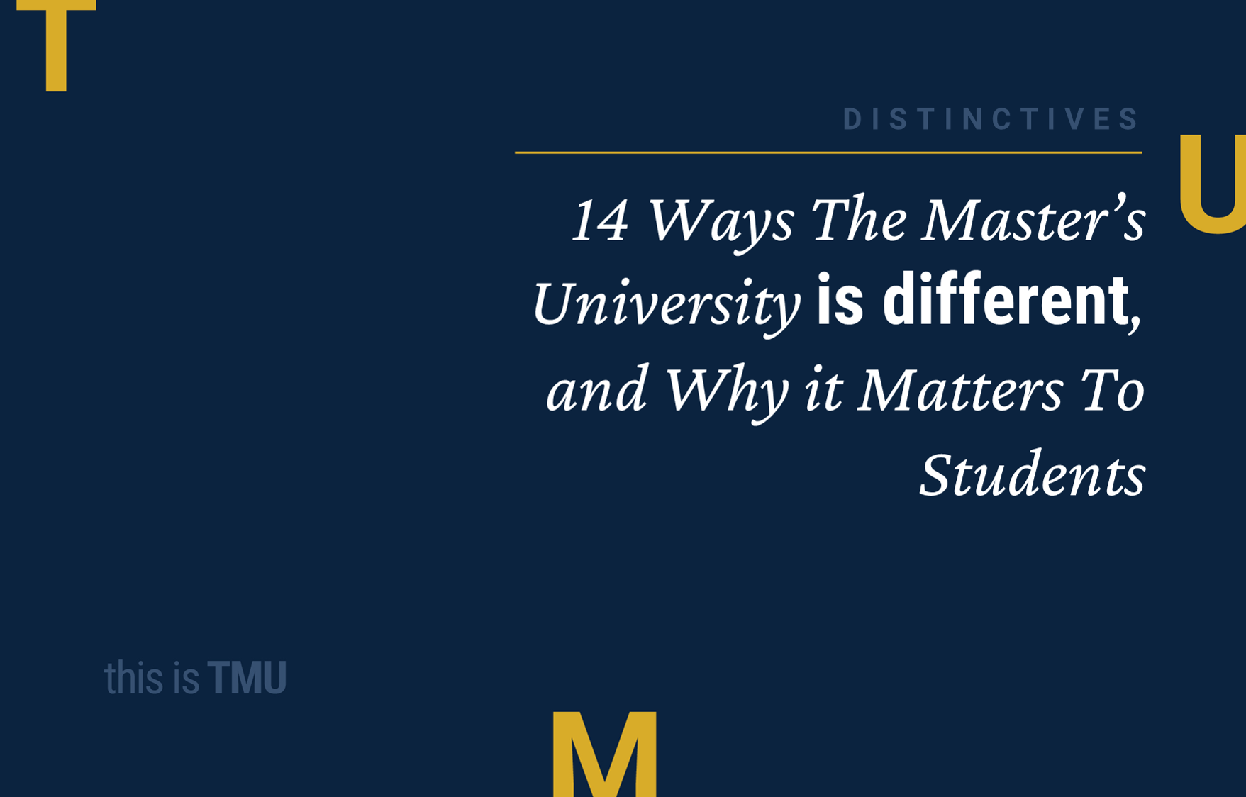 14 Ways TMU is Different, and Why it Matters To Students image