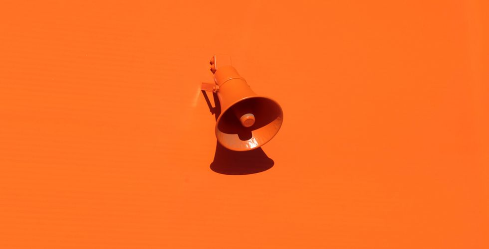 orange loud speaker