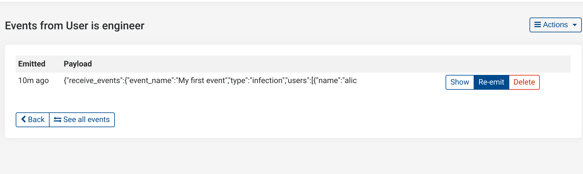 Reemit an event