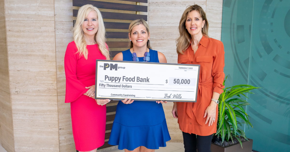 Puppy Food Bank Receives $50,000 from The PM Group