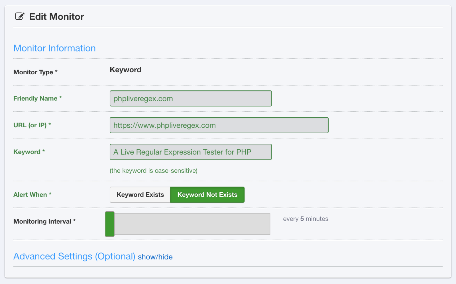Keyword Monitoring with Uptime Robot