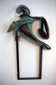 Jon Havener, USA. "Passage" 2000. Steel, bronze, heigh 80cm Jon Havener, USA. "Passage" 2000. Steel, bronze, heigh 80cm