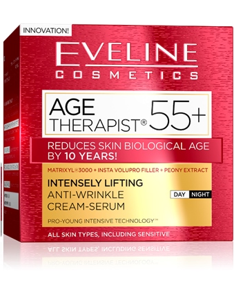 EVELINE AGE THERAPIST® 55+ intenzív lifting és ránctalanító nappali/éjszakai krém-szérum 50ml