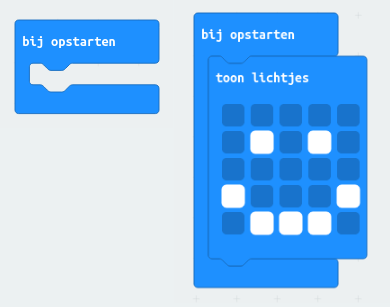 bij opstarten block