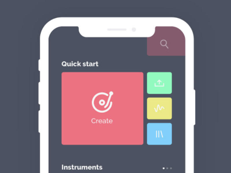 Homescreen for music app