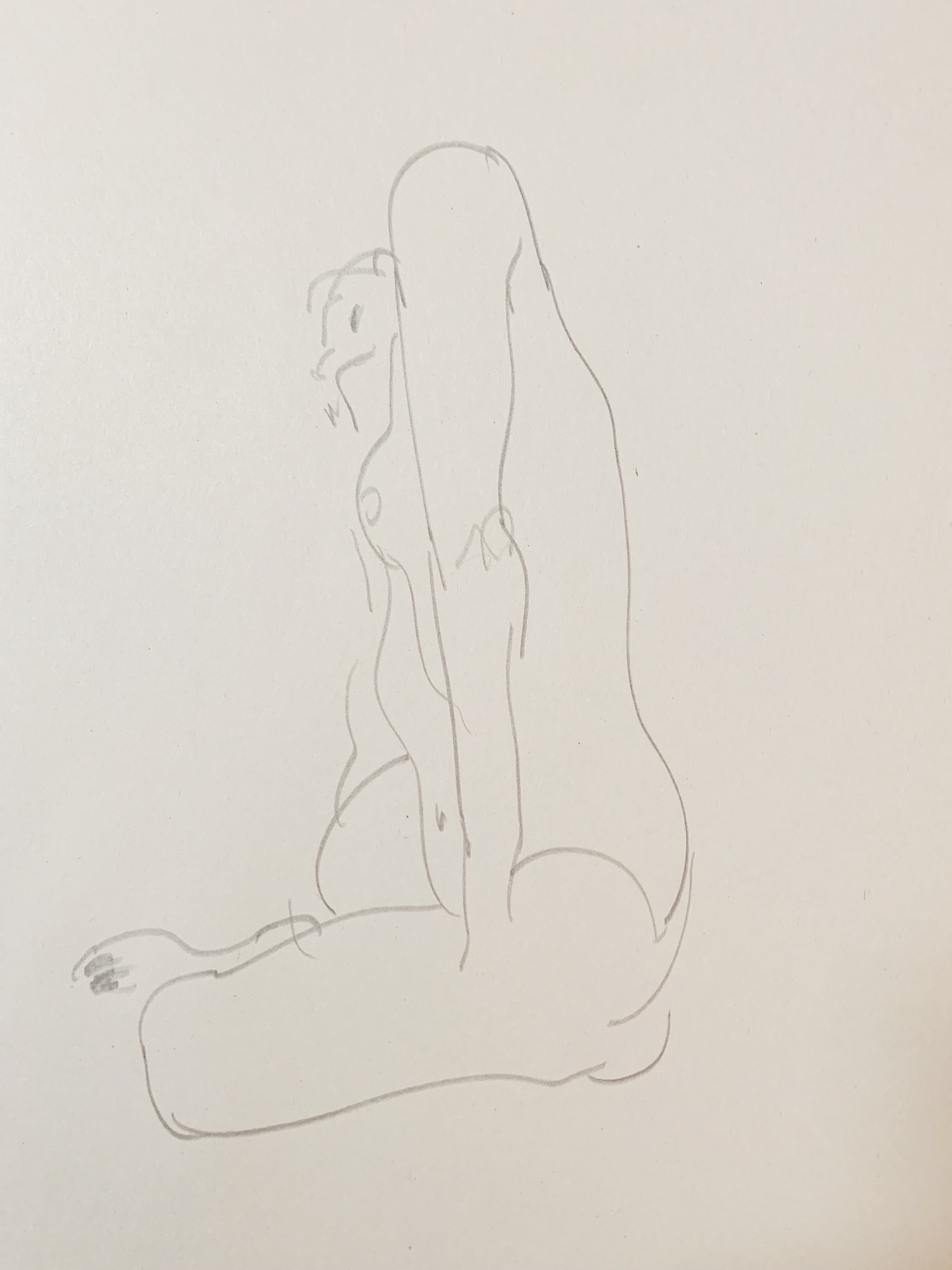 pencil sketch of a nude figure