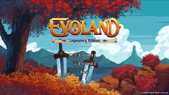 A screenshot of the EvoLand Legendary Edition start screen