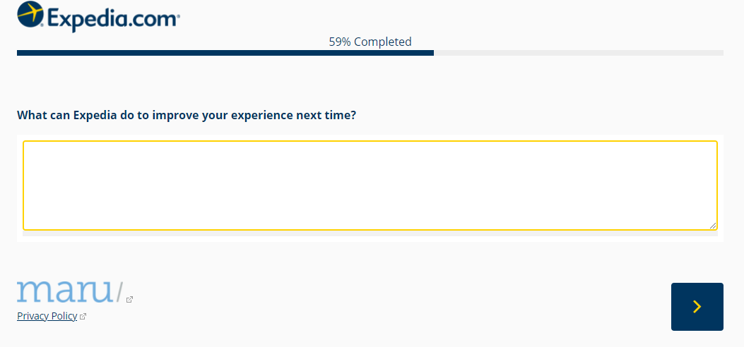 Example of an open-ended question in an NPS Survey from Expedia