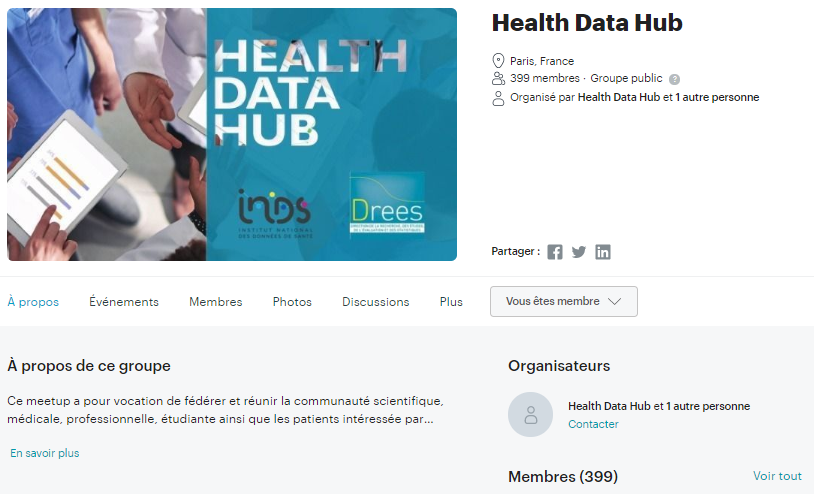 Groupe Meetup Health Data Hub