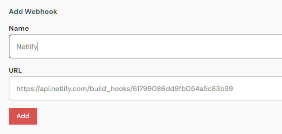 Save a Netlify webhook