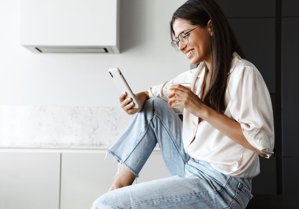 student on phone