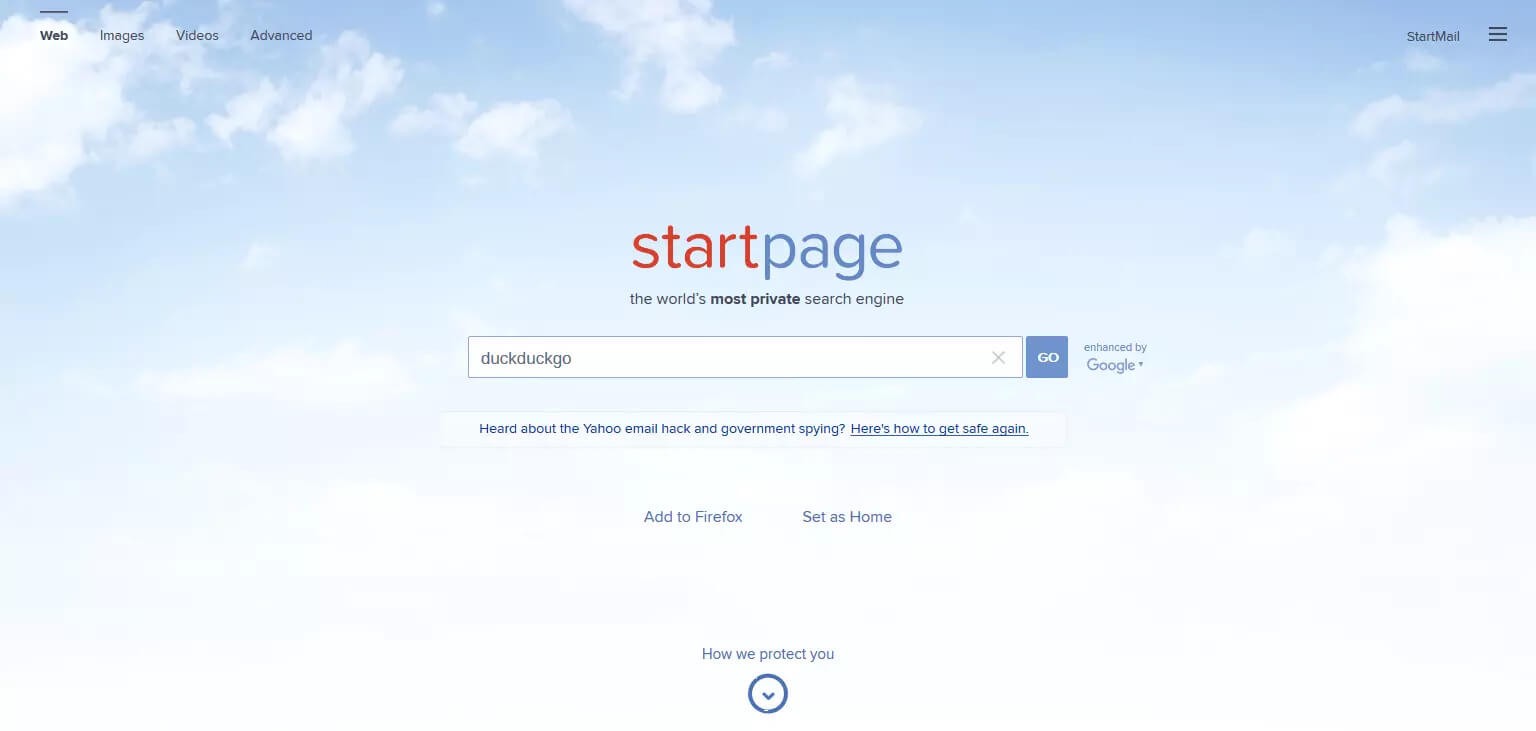 Screenshot for Startpage - Search Engine