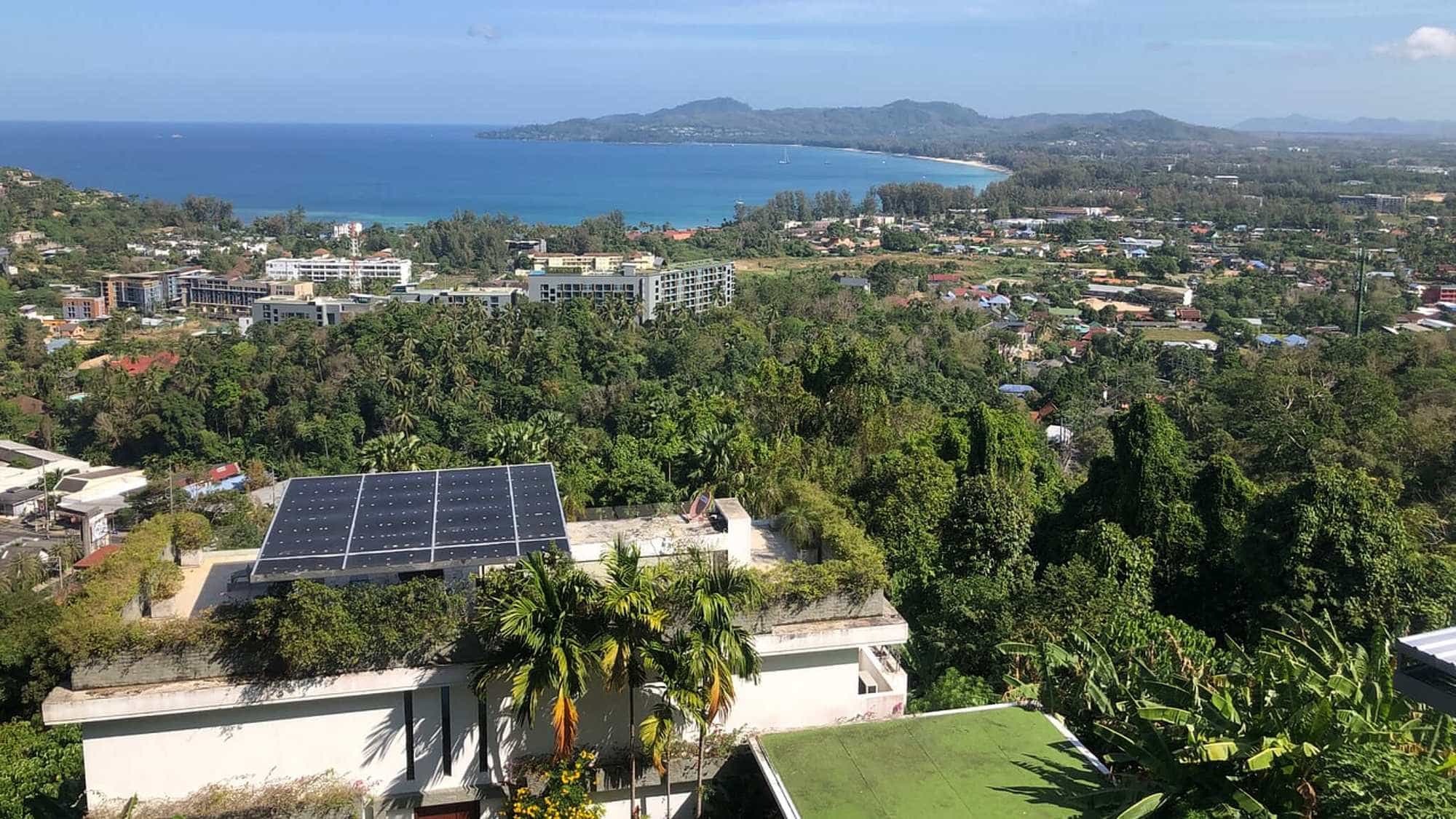 View of Solar Panels on a Villa in Phuket