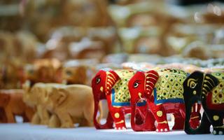 Wooden elephants