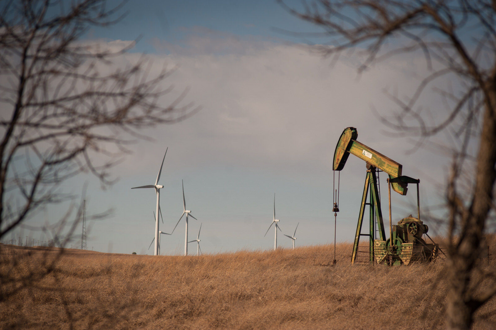 The new windmill farm built above the Osage’s underground reservation