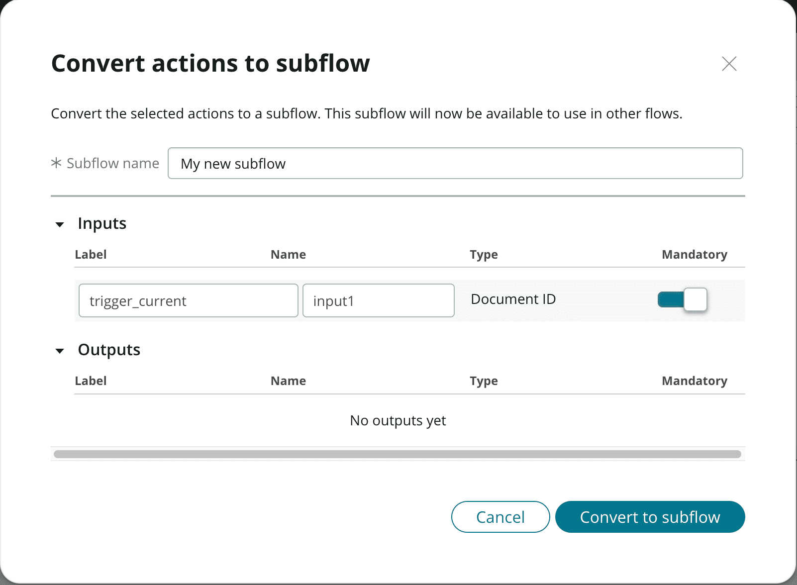 Create subflow