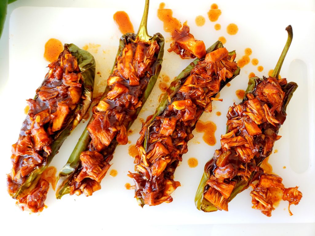 Anaheim Peppers Stuffed with BBQ Jackfruit | Let's Talk Vegan