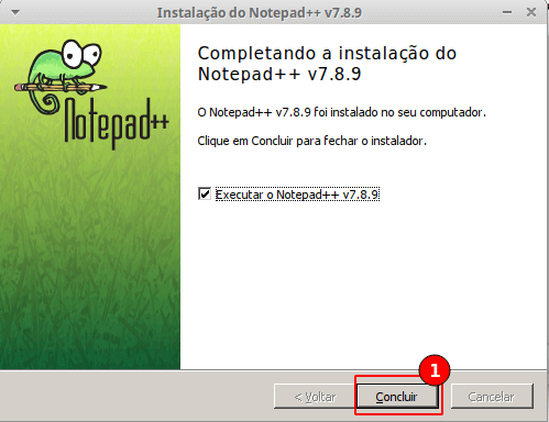 Tela Notepad++ finalizar instalação