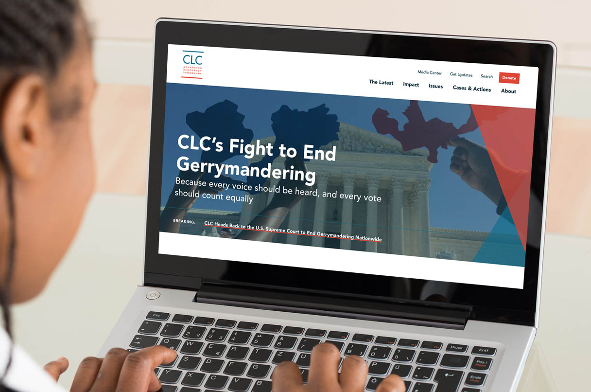 CLC home page as viewed on a laptop