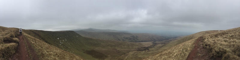 Panorama of the ridges on the way to Pen y Fan