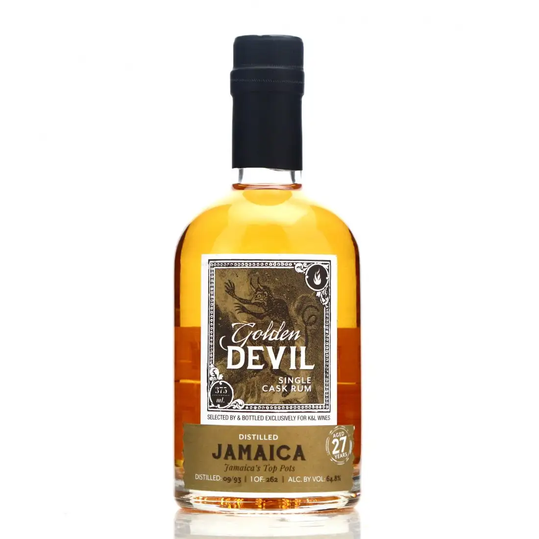 Image of the front of the bottle of the rum Golden Devil (K&L Wines)