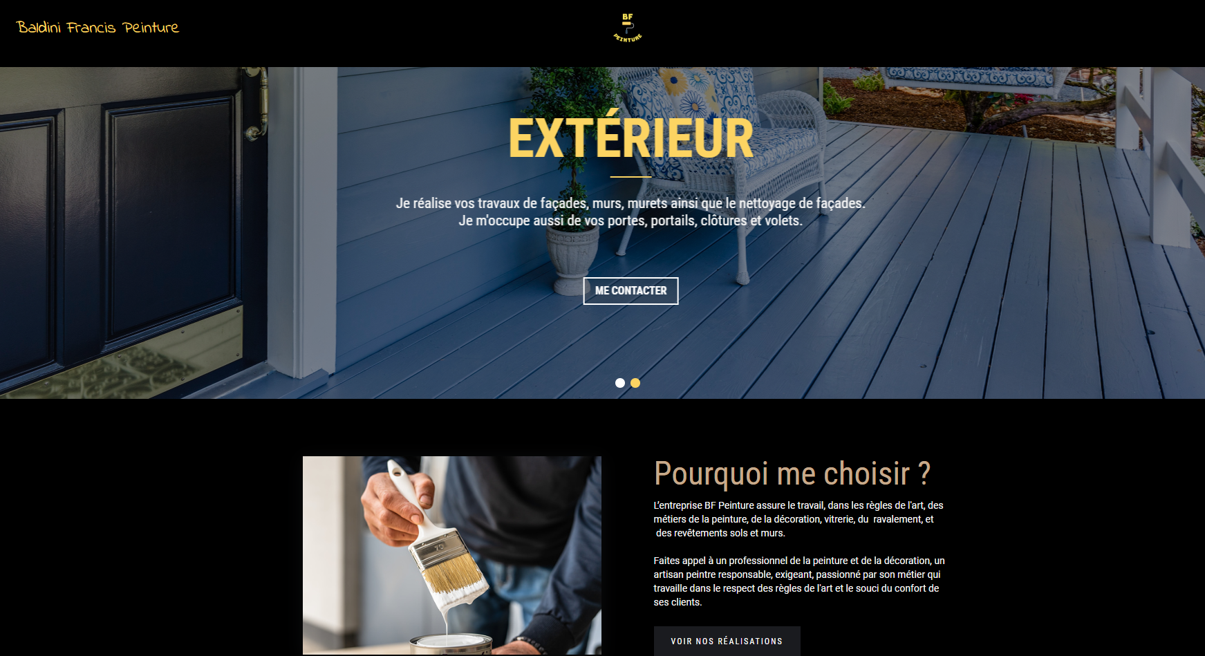 Visuel du site BF Peinture