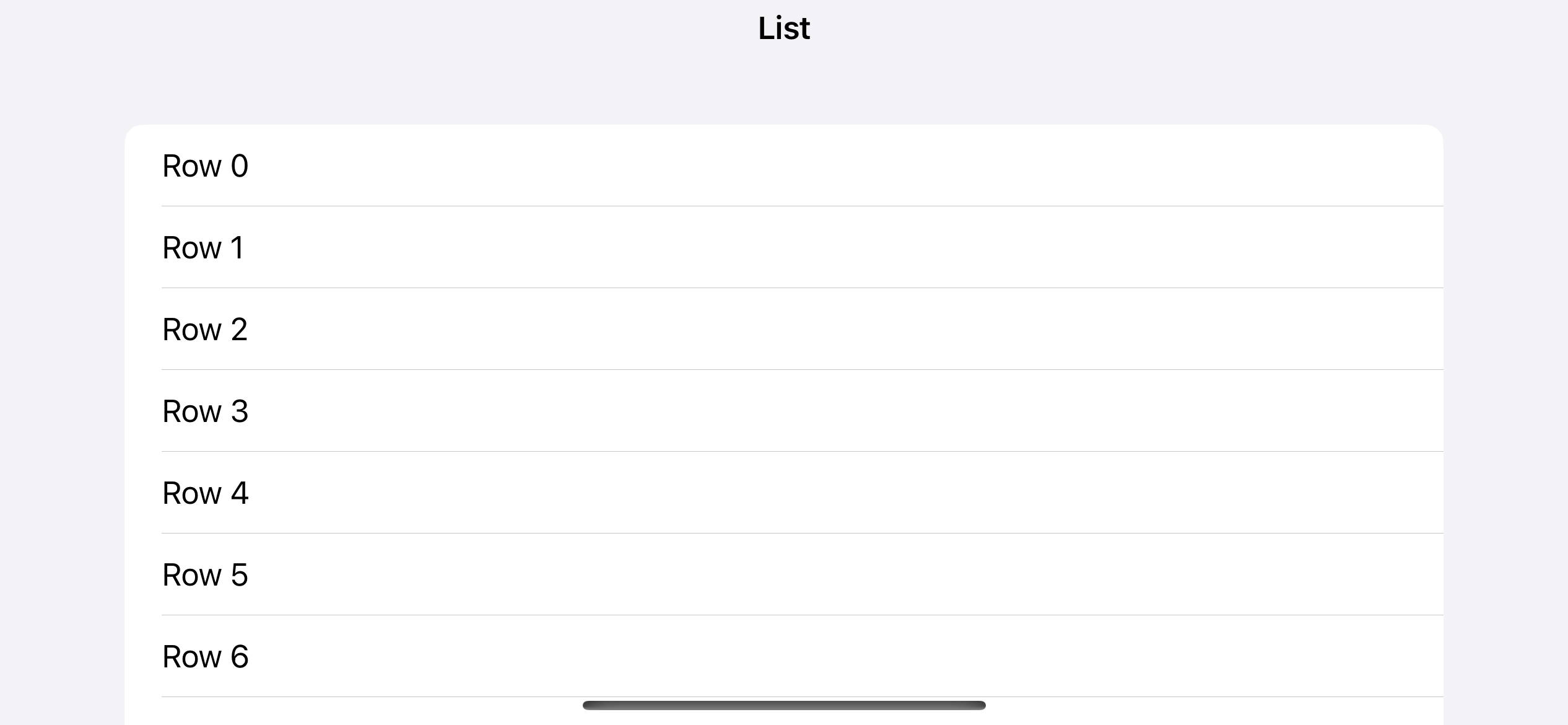 SwiftUI List has a row separator between each row.