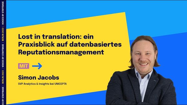 Simon Jacobs: Ein Praxisblick auf datenbasiertes Reputationsmanagement | VOICES Berlin 2023